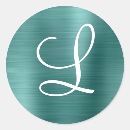 シックなバラ金ゴールドブラシ仕上げメタルピンクモノグラム ラウンドシール (正面)