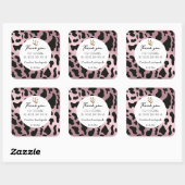 シックなバラ金ゴールドブラックカウスポットありがとう スクエアシール (シート)