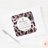 シックなバラ金ゴールドブラックカウスポットありがとう スクエアシール (封筒)