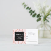 シックなバラ金ゴールドボビーピンオンピンクアポイントメント 予約カード (スタンド正面)