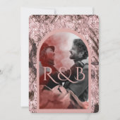 シックなバラ金ゴールドマウンテンアーキフォトズ結婚ーズ 招待状 (正面)