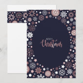 シックなバラ金ゴールドメタリック冬の雪片 シーズンカード (正面/裏面)