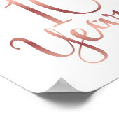 シックなバラ金ゴールド応援から10年署名プリント ポスター (角)