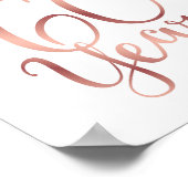 シックなバラ金ゴールド応援から60年署名プリント ポスター (角)