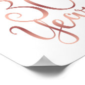 シックなバラ金ゴールド応援30年への署名プリント ポスター (角)