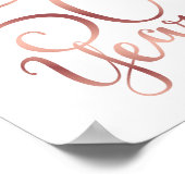 シックなバラ金ゴールド応援50年への署名プリント ポスター (角)