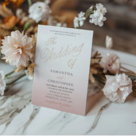 シックなバラ金ゴールド書結婚のThe's 箔招待状