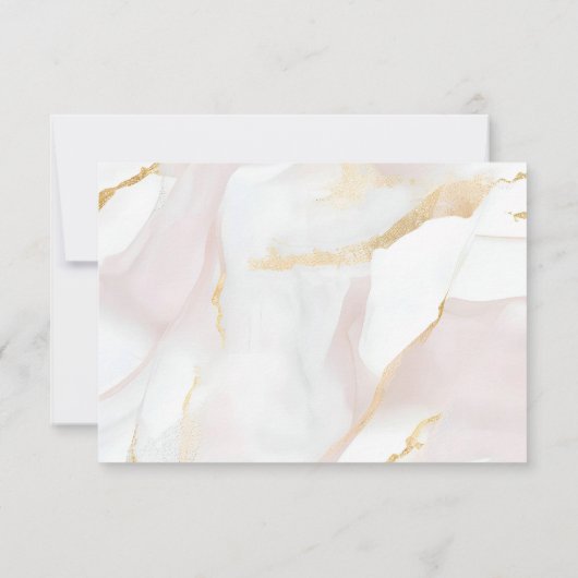 シックなバラ金ゴールド赤面ピンクモノグラムアゲートマーブル ノートカード (裏面)