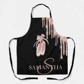 シックなバレエシューズバラ金ゴールドグリッタードリップ エプロン (正面)