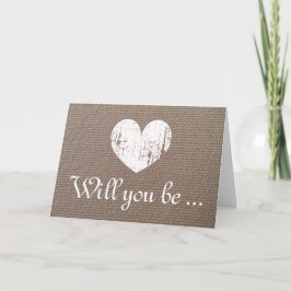 シックなバーラップ私の新婦付添人の要求カードです 招待状