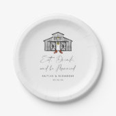 シックなバ食べンドリンクとビー結婚したズ ペーパープレート (正面)