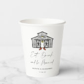 シックなバ食べンドリンクとビー結婚したズ 紙コップ (裏面)