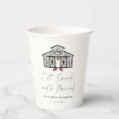 シックなバ食べンドリンクとビー結婚したズ 紙コップ (正面)