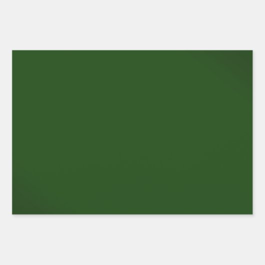 シックなパイングリーンと金ゴールド装飾クリスマス ラッピングペーパーシート (正面3)