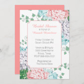 シックなパステルアジンジーズブライダルシャワー招待 招待状 (正面/裏面)