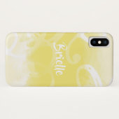 シックなパステルイエローウォーターの色の渦巻き名前 Case-Mate iPhoneケース (裏面(横))