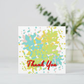 シックなパステルウォーターカラースポットレッド文字 サンキューカード (スタンド正面)