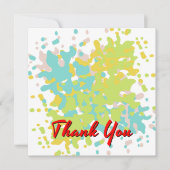 シックなパステルウォーターカラースポットレッド文字 サンキューカード (正面)