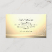 シックなパステルシルククリームカーブデコールとモノグラム 名刺 (裏面)