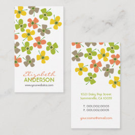 シックなパステルズデイジーポップ・アートのサマーフラワーお洒落 名刺