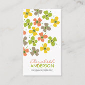 シックなパステルズデイジーポップ・アートのサマーフラワーお洒落 名刺 (正面)