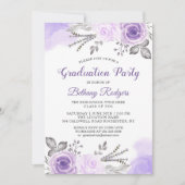 シックなパステルパープルバラガーデンエクセージングパーティー 招待状 (正面)