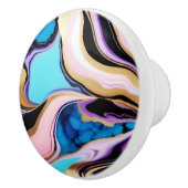 シックなパステルパープルピンクブルー金ゴールドフェイク大理石 セラミックノブ (右)