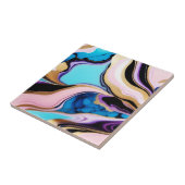 シックなパステルパープルピンクブルー金ゴールドフェイク大理石 タイル (側面)