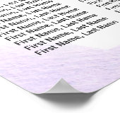 シックなパステルパープル12テーブ結婚ルのシーティングチャート ポスター (角)