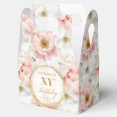 シックなパステルピンクボホ金ゴールド誕生日お願いボックス フェイバーボックス (オープン)