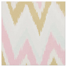 シックなパステルピンク金ゴールドイカットトバルシェブロンパターン ファブリック