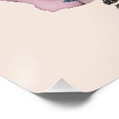 シックなパステルフラワーフクロウアニマルボホイラストレーション ポスター (コーナー)