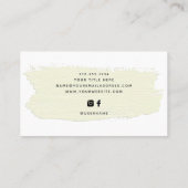 シックなパステルブラシストローク |白色に淡い黄色 名刺 (裏面)