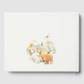 シックなパステルワイルドフラワーパンプキンウォーターカラー結婚ズ ゲストブック (裏面)