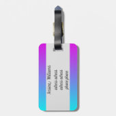 シックなパステル調の勾配色 ラゲッジタグ (裏面縦)