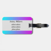 シックなパステル調の勾配色 ラゲッジタグ (裏面横)