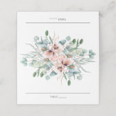 シックなパステル赤面ピンクフローラグリーナリー結婚ズ プレイスカード (外部開封)