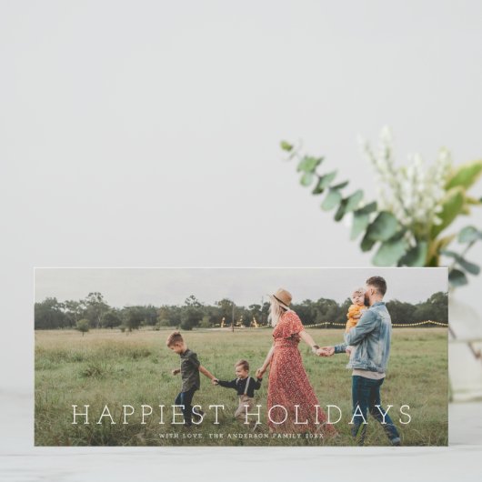 シックなパノラミッシンプルクのミニマリスト1写真クリスマス シーズンカード (スタンド正面)