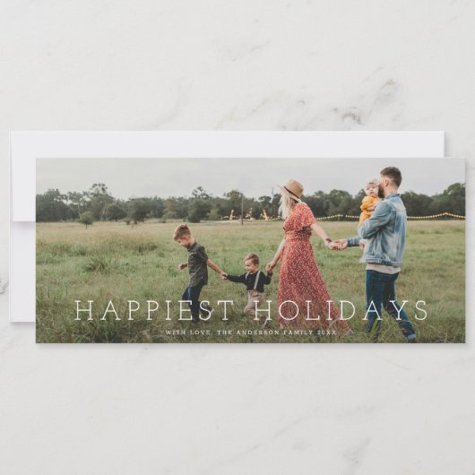 シックなパノラミッシンプルクのミニマリスト1写真クリスマス シーズンカード (正面)