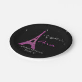 シックなパリのテーマの菓子16のカスタムな紙皿 ペーパープレート (アングル)