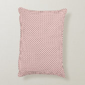 シックなパリのピンクの水玉模様の黒の弓および名前 アクセントクッション (裏面(縦))