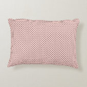 シックなパリのピンクの水玉模様の黒の弓および名前 アクセントクッション (裏面)