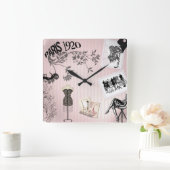 シックなパリのヴィンテージのファッション スクエア壁時計 (ホーム)