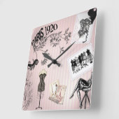 シックなパリのヴィンテージのファッション スクエア壁時計 (傾斜)