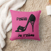 シックなパリのjeのt'aimeのエッフェル塔のハイヒール クッション (ブランケット)