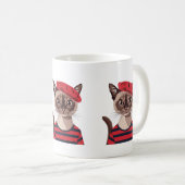 シックなパリジャンキャットマグ コーヒーマグカップ (正面右)