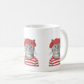 シックなパリジャンキャットマグ コーヒーマグカップ (正面右)