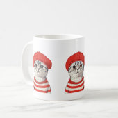 シックなパリジャンキャットマグ コーヒーマグカップ (正面左)