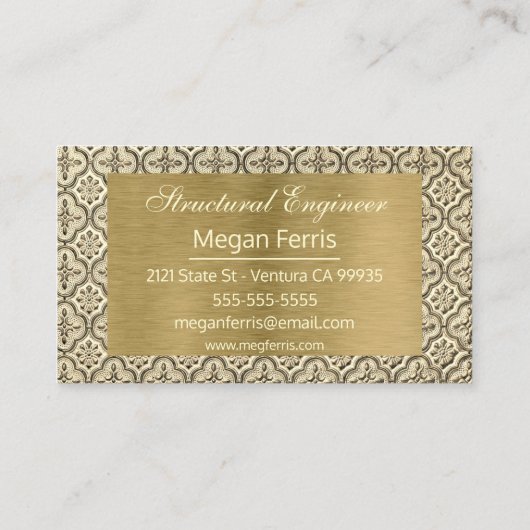 シックなパンチTin名刺 名刺 (裏面)