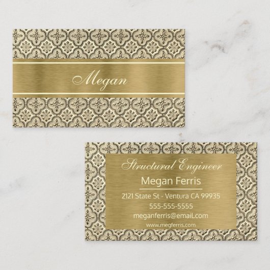 シックなパンチTin名刺 名刺 (正面/裏面)